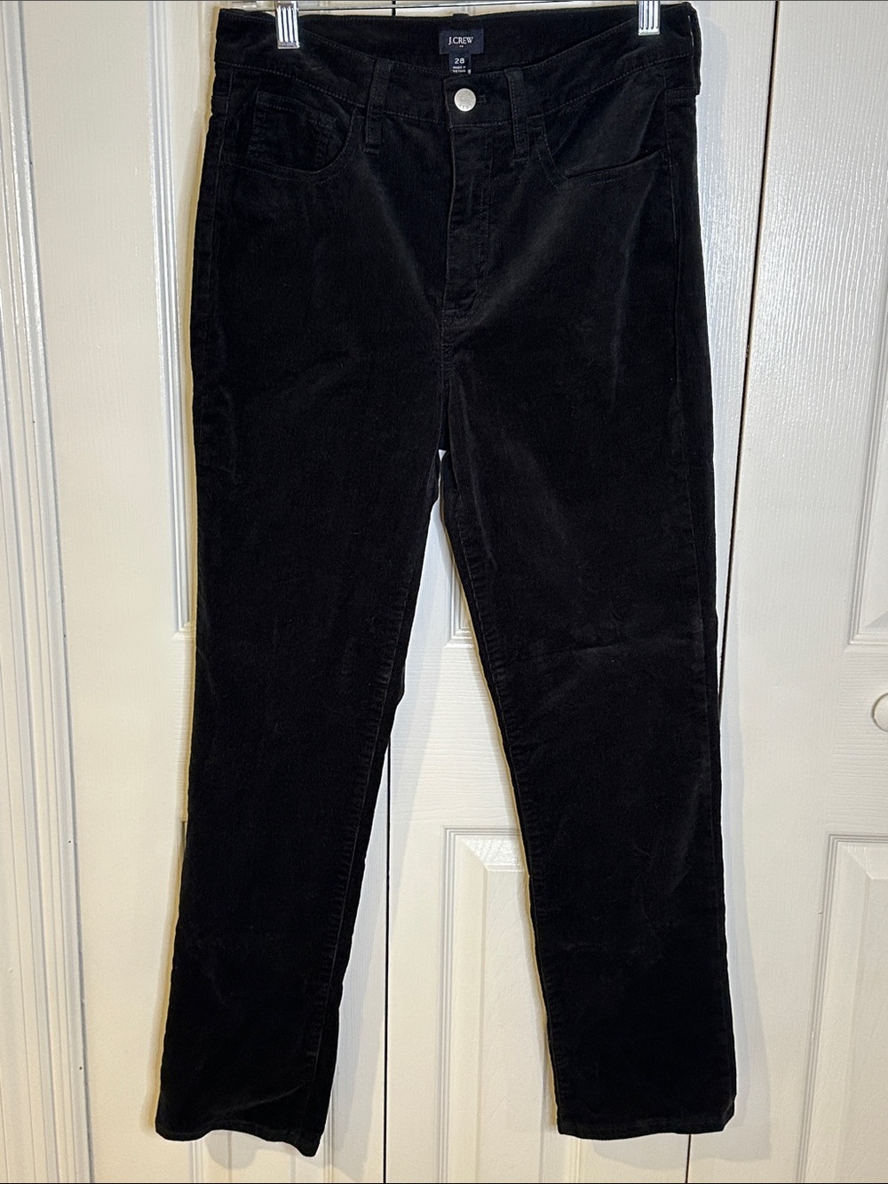 J. Crew Black Straight-Leg Corduroy Jeans | 28